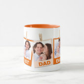 Vaderdag Beste papa ooit 3 foto collage Sinaasappe Mok (Midden)