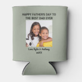 Vaderdag Beste papa ooit aangepaste foto groen Blikjeskoeler (Voorkant)