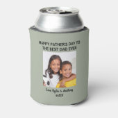 Vaderdag Beste papa ooit aangepaste foto groen Blikjeskoeler (Blikje Achterkant)