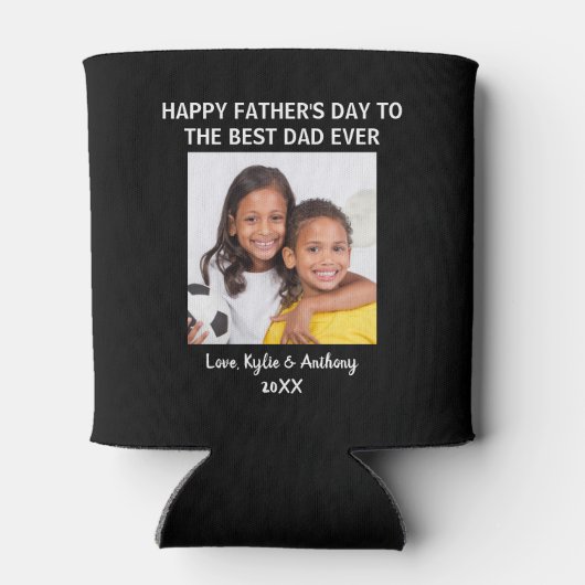 Vaderdag Beste papa ooit aangepaste foto zwart Blikjeskoeler (Achterkant)