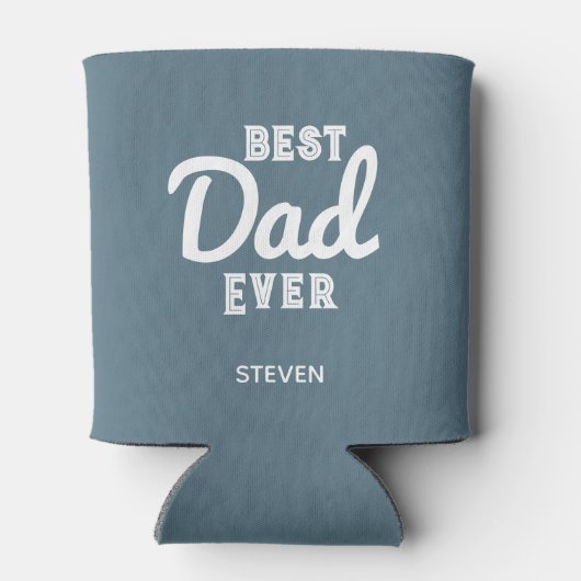 Vaderdag Beste papa ooit Dusty Blue gepersonalisee Blikjeskoeler (Achterkant)