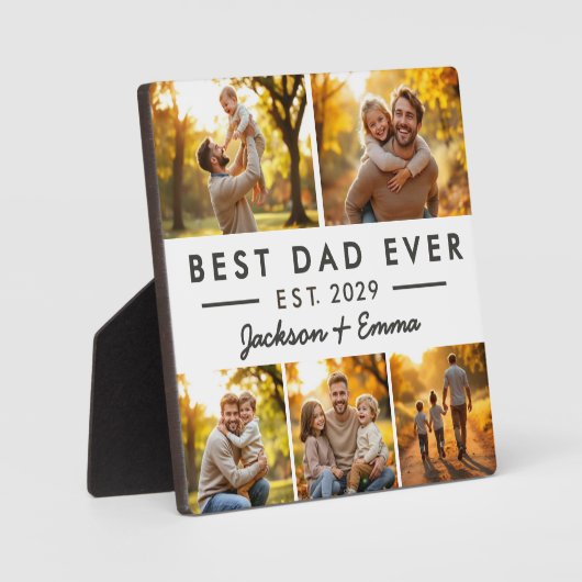 Vaderdag Beste papa ooit fotocollage Fotoplaat (Voorkant)