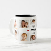 Vaderdag Beste papa ooit fotocollage Tweekleurige Koffiemok (Voorkant links)