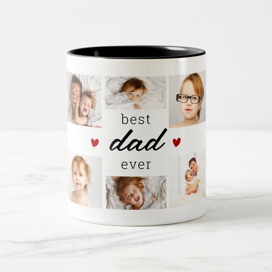 Vaderdag Beste papa ooit fotocollage Tweekleurige Koffiemok