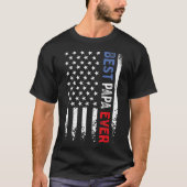 Vaderdag Beste Papa ooit met Amerikaanse vlag T-shirt (Voorkant)