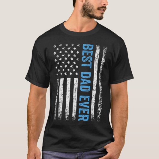 Vaderdag Beste Papa Ooit Met Ons Amerikaanse T-shirt (Voorkant)