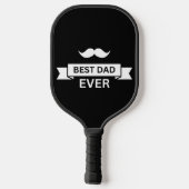 Vaderdag BESTE PAPA OOIT Typo met snor Pickleball Paddle (Achterkant)