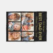 Vaderdag Beste papa ooit zwart fotocollage Fleece Deken (Voorkant (Horizontaal))