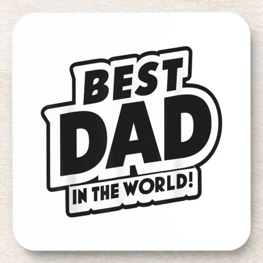 Vaderdag Beste papa ter wereld Bier Onderzetter (Voorkant)