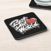 Vaderdag Beste papa ter wereld Bier Onderzetter (Linkerzijde)