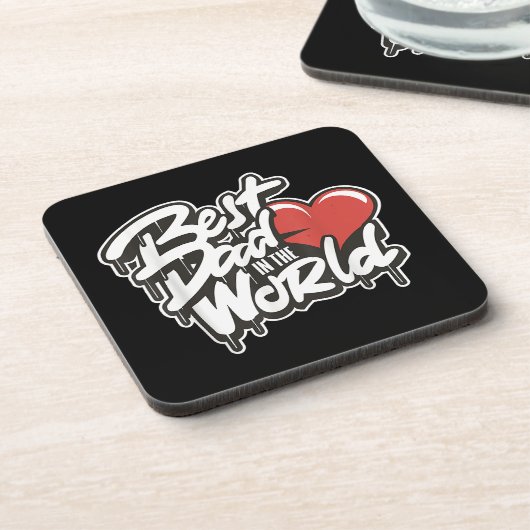 Vaderdag Beste papa ter wereld Bier Onderzetter (Linkerzijde)