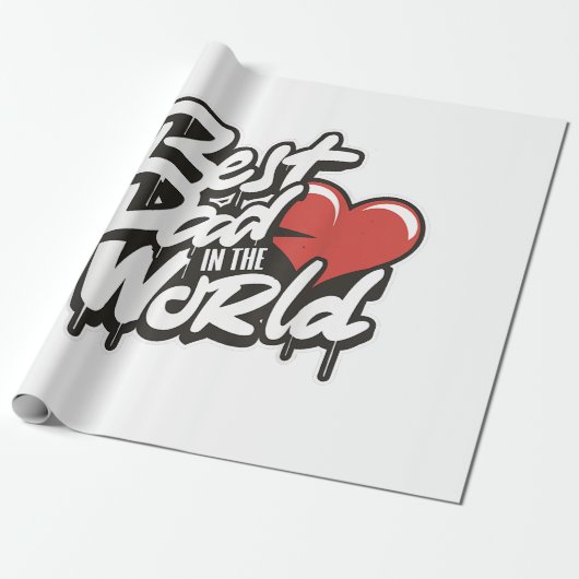 Vaderdag Beste papa ter wereld Cadeaupapier (Uitgerold)