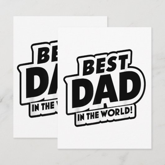 Vaderdag Beste papa ter wereld Informatiekaartje (Voorkant / Achterkant)