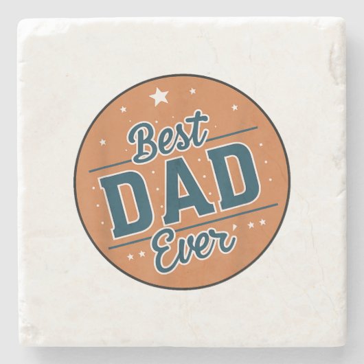 Vaderdag Beste papa ter wereld Stenen Onderzetter (Voorkant)