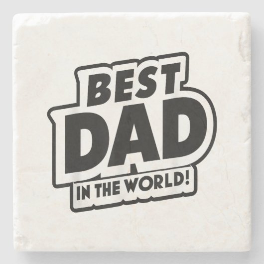 Vaderdag Beste Papa Ter Wereld Stenen Onderzetter (Voorkant)