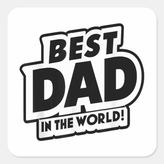Vaderdag Beste papa ter wereld Vierkante Sticker (Voorkant)
