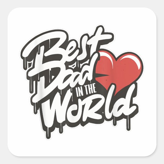 Vaderdag Beste papa ter wereld Vierkante Sticker (Voorkant)