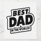 Vaderdag Beste papa ter wereld Wijn Etiket (Enkel label)