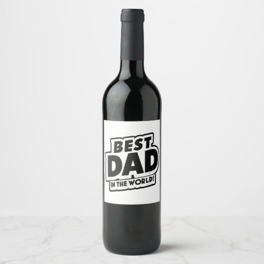 Vaderdag Beste papa ter wereld Wijn Etiket (Voorkant)