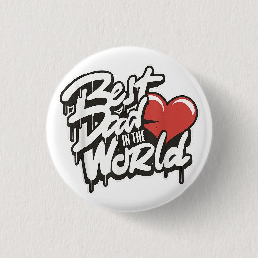 Vaderdag Beste Papa Van De Wereld Ronde Button 3,2 Cm (Voorkant)