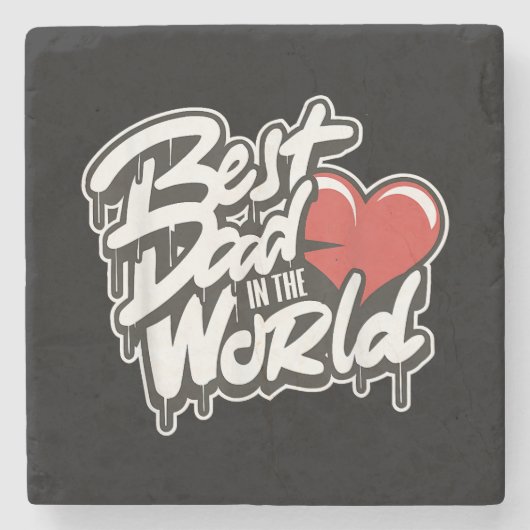 Vaderdag Beste Papa Van De Wereld Stenen Onderzetter (Voorkant)