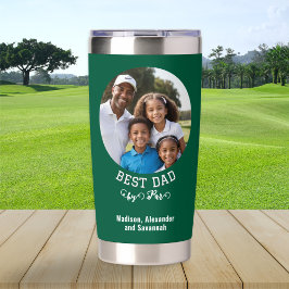 Vaderdag Beste Papa van Par Golf Enthousiast Foto Geïsoleerde Drinkbeker