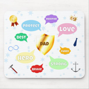 Vaderdag Beste Papa Woord Wolken Koning Kroon Lief Muismat