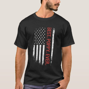Vaderdag beste papaver ooit met Amerikaanse vlag T-shirt