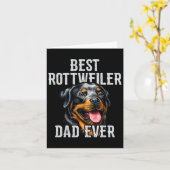 Vaderdag. Beste Rottweiler ooit vader hond vader Kaart (Gele Bloem)