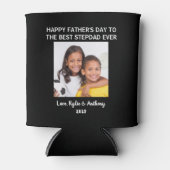 Vaderdag Beste stiefvader ooit foto zwart Blikjeskoeler (Voorkant)