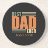 Vaderdag Beste vader Gepersonaliseerde cadeau-idee Zandsteen Onderzetter (Voorkant)
