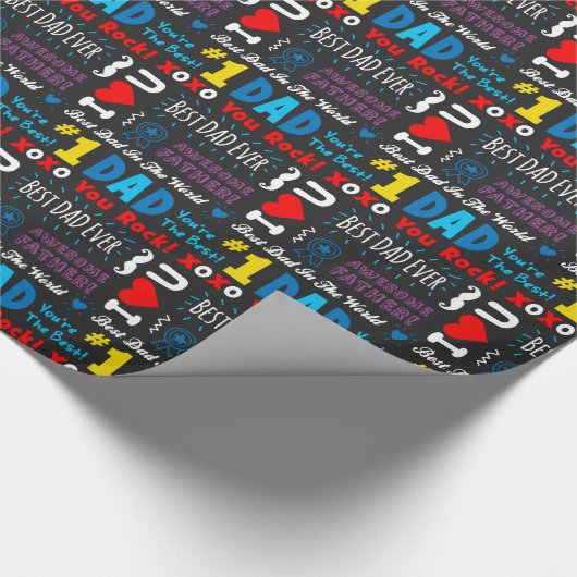 Vaderdag Beste vader Gezegden Cadeaupapier (Hoek)