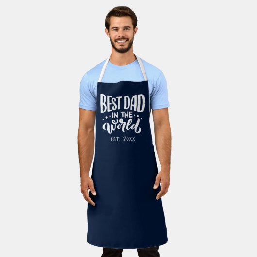 Vaderdag beste vader in de wereld jaar gevestigd schort (Gedragen)