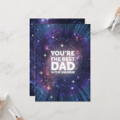 Vaderdag beste vader in het universum kaart (Voorkant / Achterkant in situ)