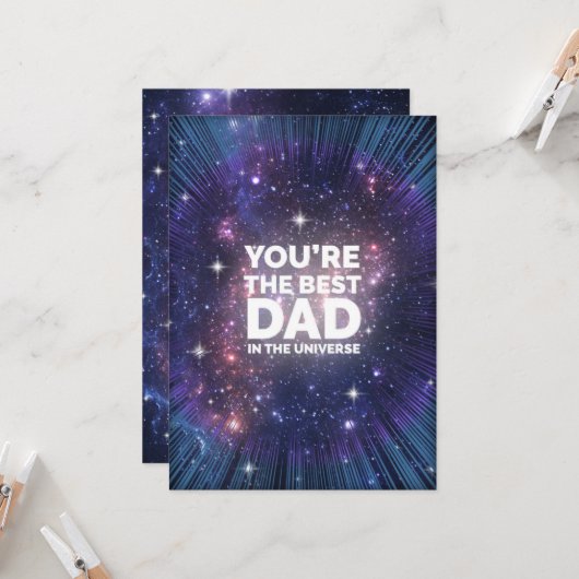 Vaderdag beste vader in het universum kaart (Voorkant / Achterkant in situ)