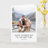 Vaderdag Beste vader | Moderne minimalistische fot Kaart (Gele Bloem)