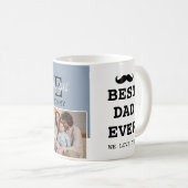 Vaderdag Beste vader ooit 2 Foto met Monogram Koffiemok (Voorkant rechts)