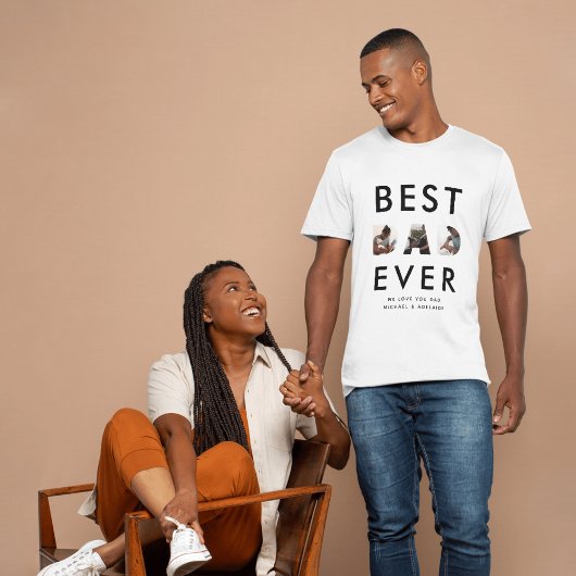 Vaderdag Beste vader ooit 3 Foto Collage Tri-Blend Shirt