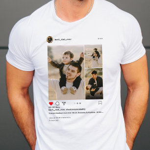Vaderdag Beste vader ooit 3 Foto Instagram Post T-shirt