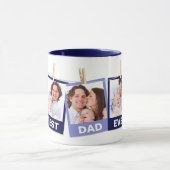 Vaderdag | Beste vader ooit 3 fotocollage marine Mok (Midden)