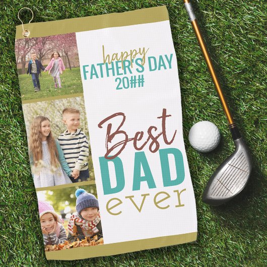 Vaderdag Beste vader ooit 3 Fotogreep Golfhanddoek