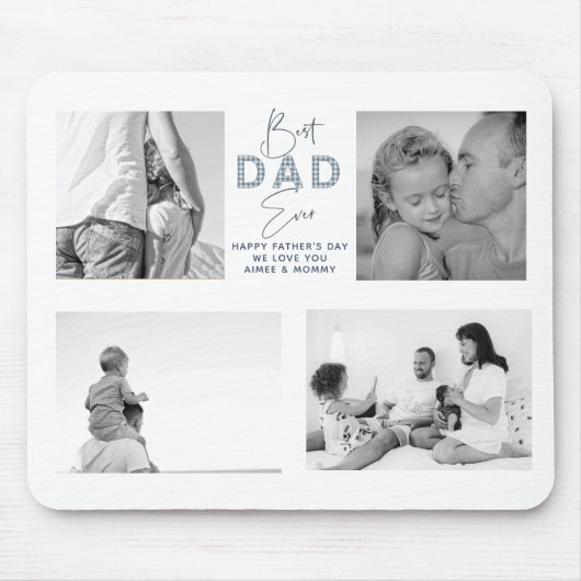 Vaderdag Beste vader ooit 4 Foto Dusty Blue Muismat (Voorkant)