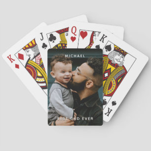 Vaderdag Beste vader ooit Aangepaste foto Naam Pokerkaarten