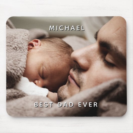 Vaderdag Beste vader ooit - Aangepaste naam & foto Muismat (Voorkant)
