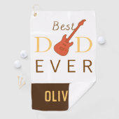 Vaderdag beste vader ooit bruin gitar Modern Golfhanddoek (Insitu)