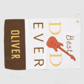 Vaderdag beste vader ooit bruin gitar Modern Golfhanddoek (Horizontaal)