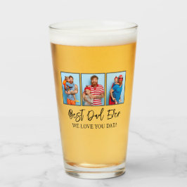 Vaderdag Beste vader ooit familie foto Collage Glas