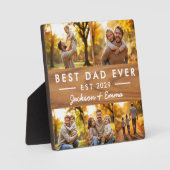 Vaderdag beste vader ooit foto collage hout fotoplaat (Voorkant)
