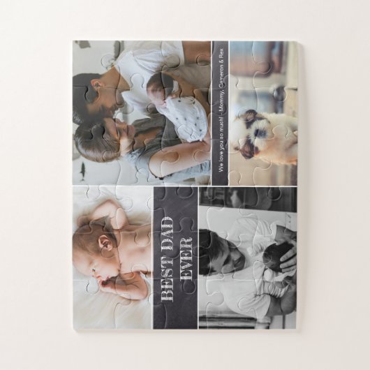 Vaderdag Beste vader ooit Foto Collage Legpuzzel (Verticaal)