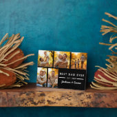 Vaderdag beste vader ooit foto collage zwart fotoplaat (Zijkant)